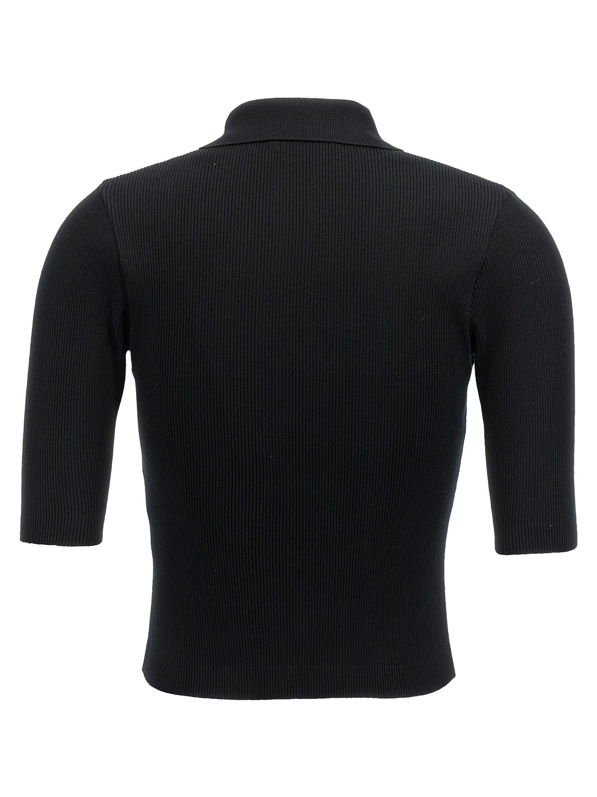AURALEE Ribbed Polo Shirt Black, view 2