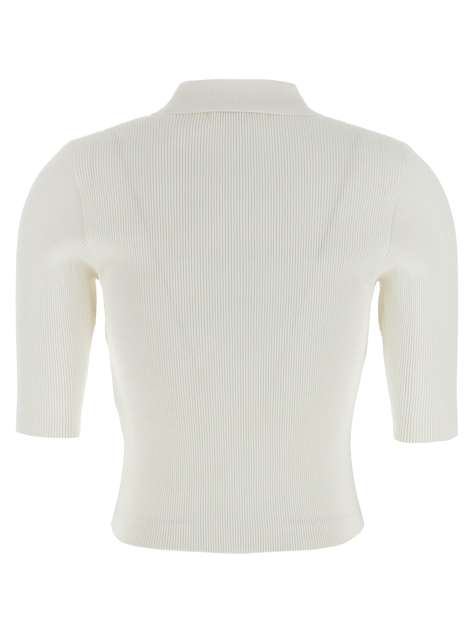AURALEE Ribbed Polo Shirt White