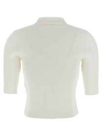 AURALEE Ribbed Polo Shirt White