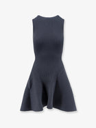 ALAÏA Women's Ribbed Skater Dress Grey