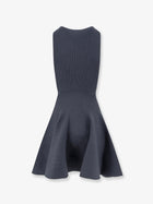 ALAÏA Women's Ribbed Skater Dress Grey, view 2