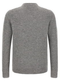 Zanone Ribbed Sweater Grey