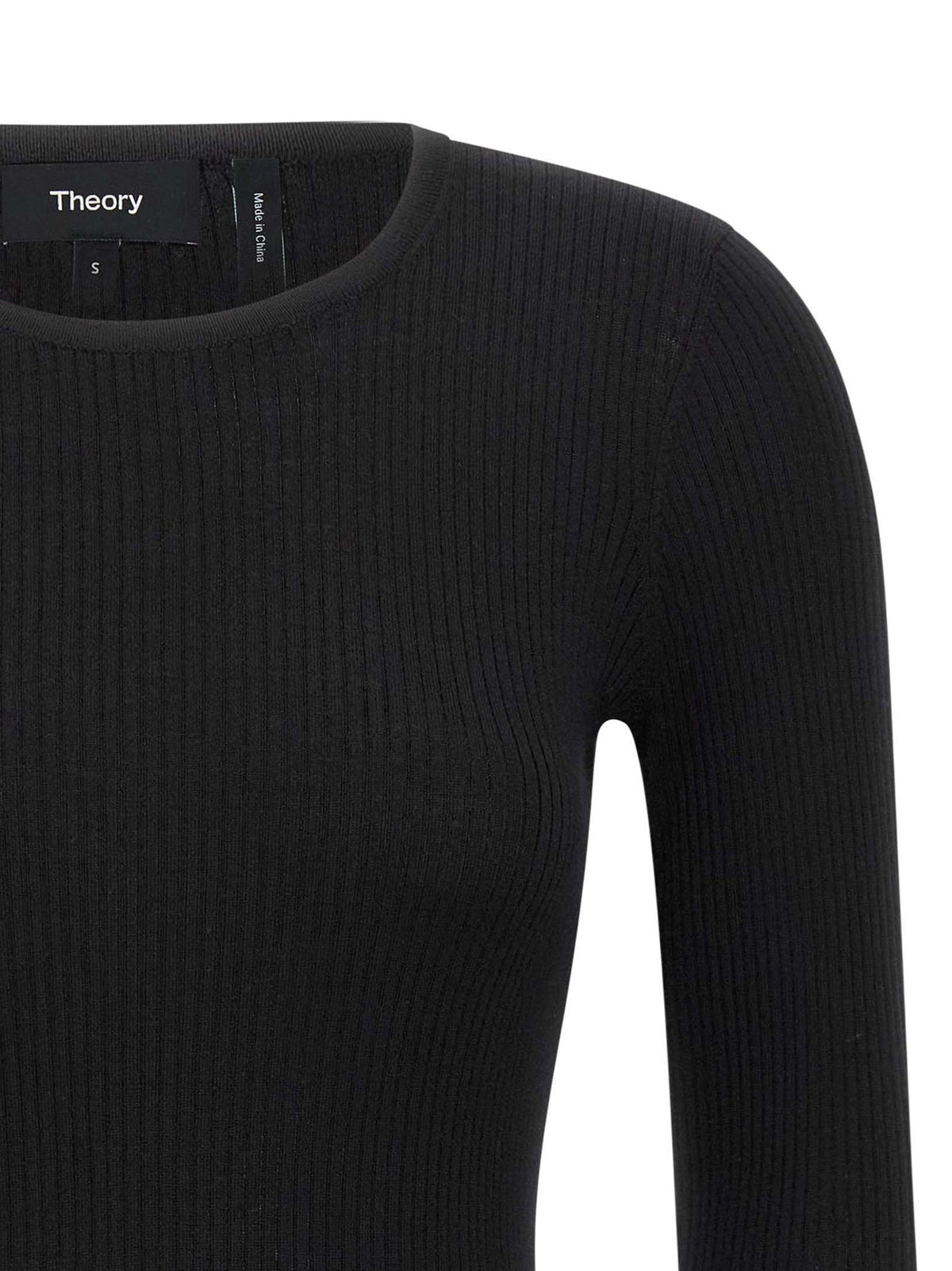 Theory Ribbed Sweater Black, view 3