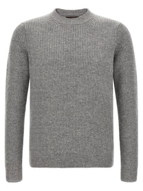 Zanone Ribbed Sweater Grey