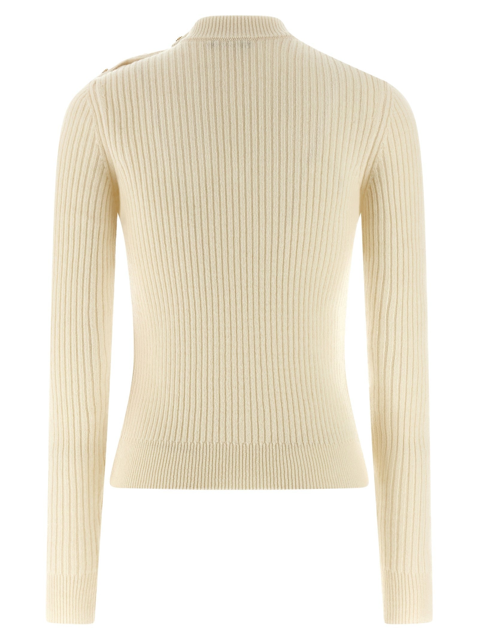Balmain Ribbed Sweater White