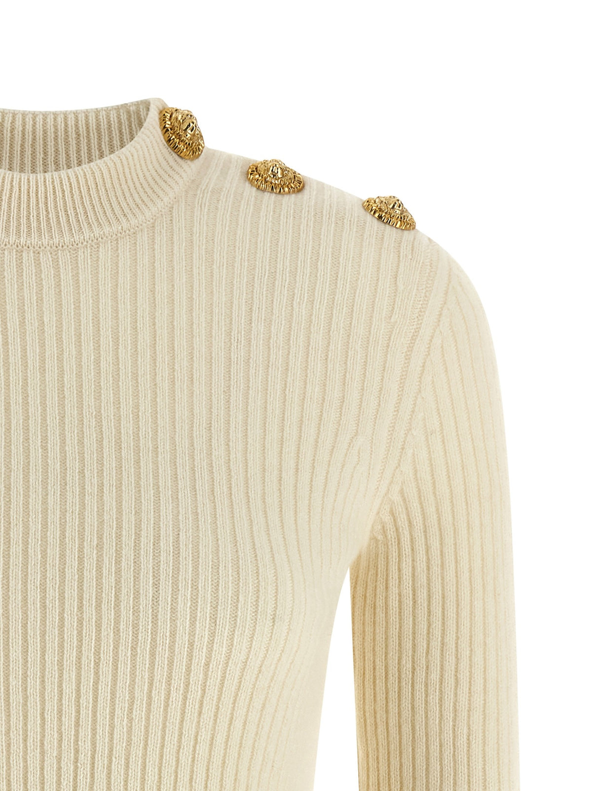 Balmain Ribbed Sweater White, view 3