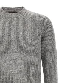 Zanone Ribbed Sweater Grey