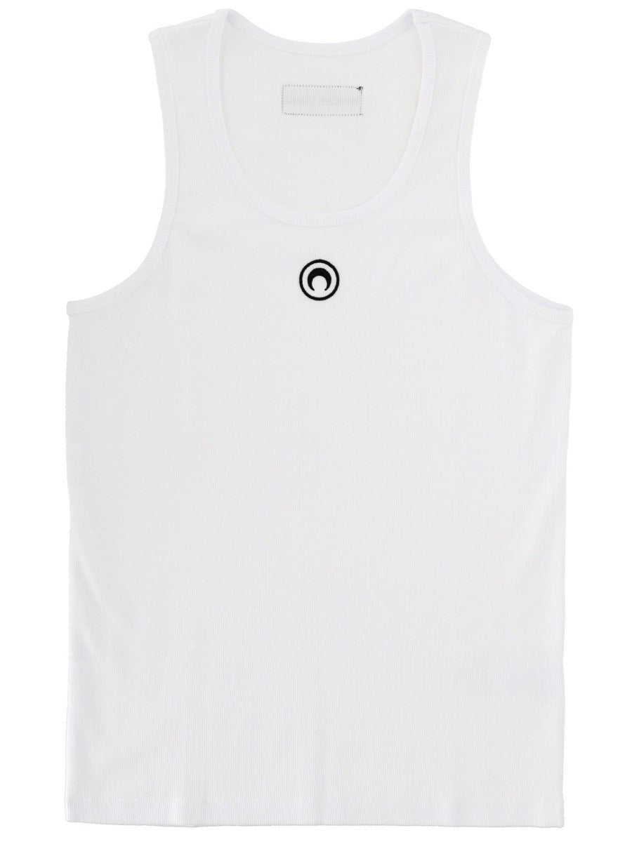 Marine Serre Men's Ribbed Tank Top White