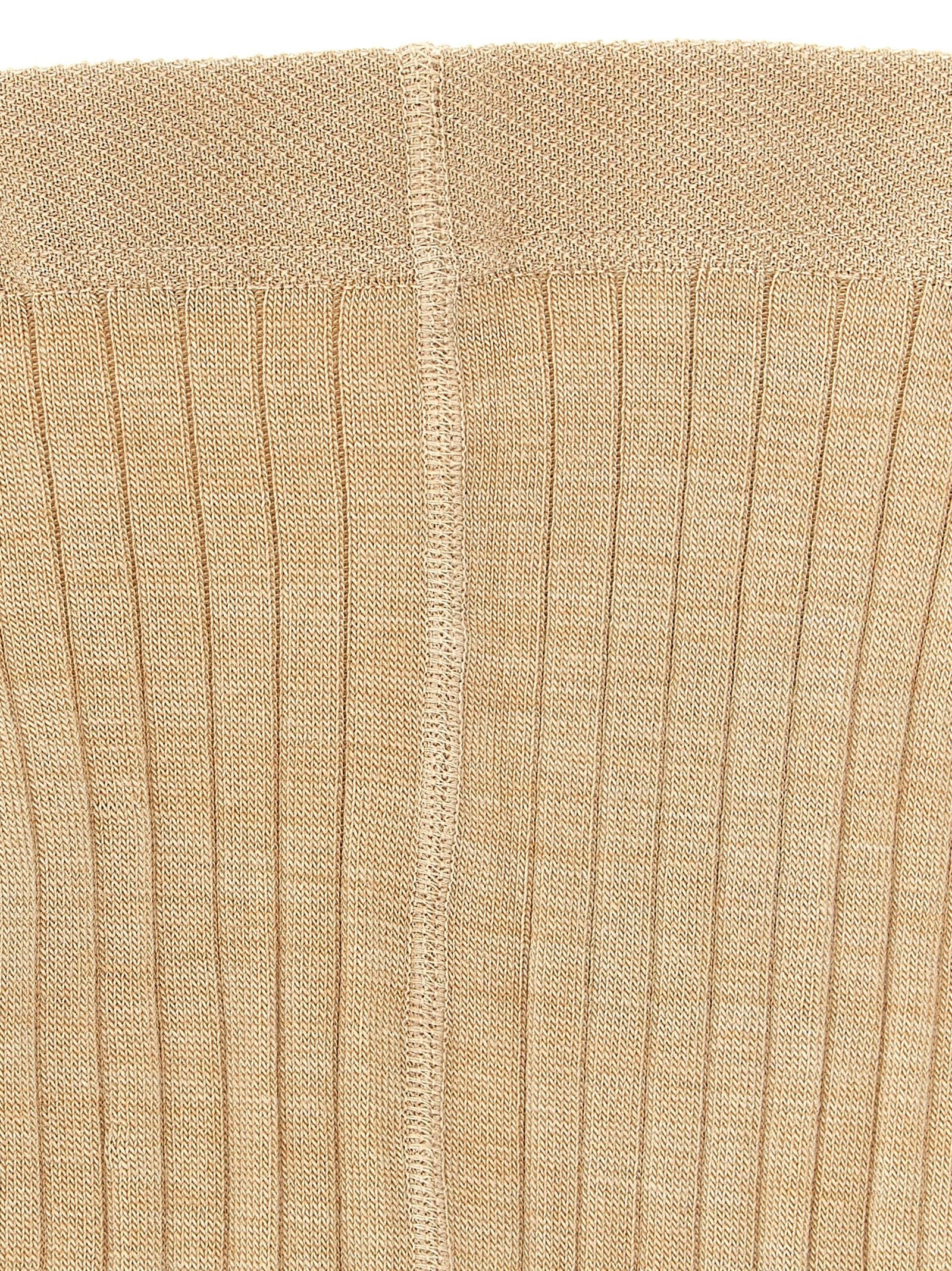 Jil Sander Ribbed Tights Beige