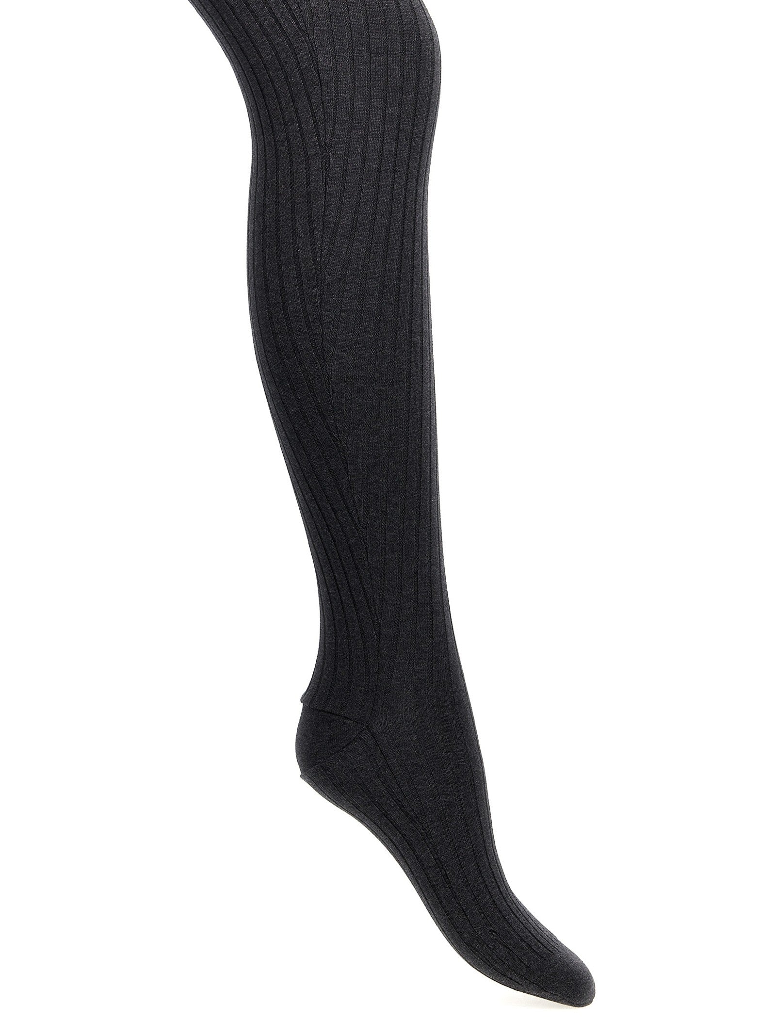 PRADA Ribbed Tights Grey