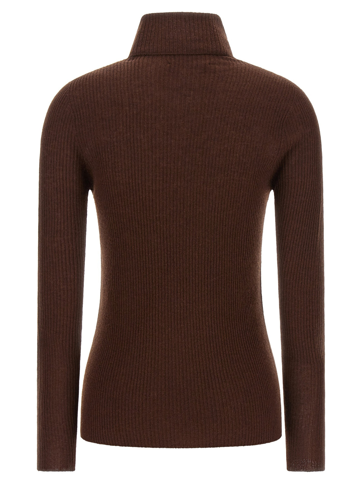Fabiana Filippi Ribbed Turtleneck Sweater Brown, view 2