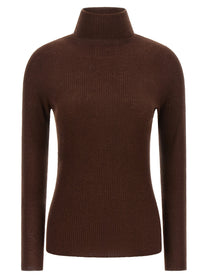 Fabiana Filippi Ribbed Turtleneck Sweater Brown
