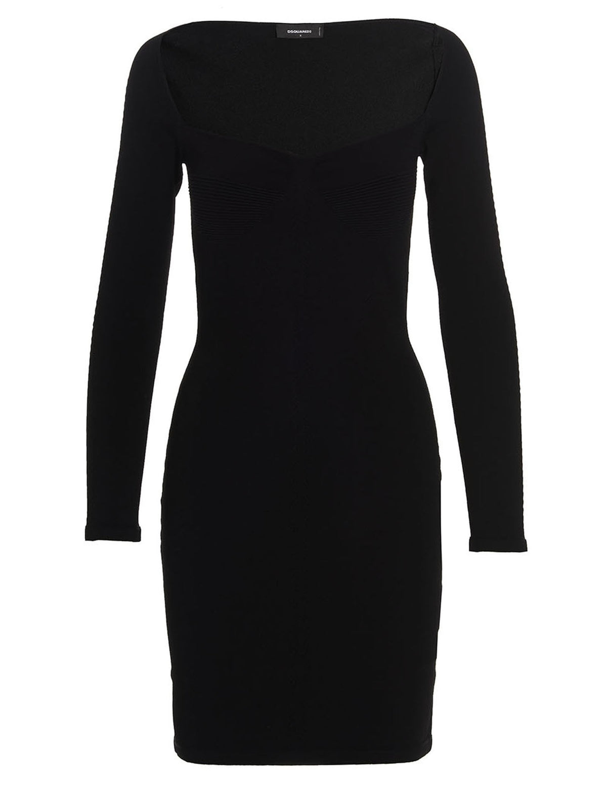 Dsquared2 Ribbed Viscose Dress Black