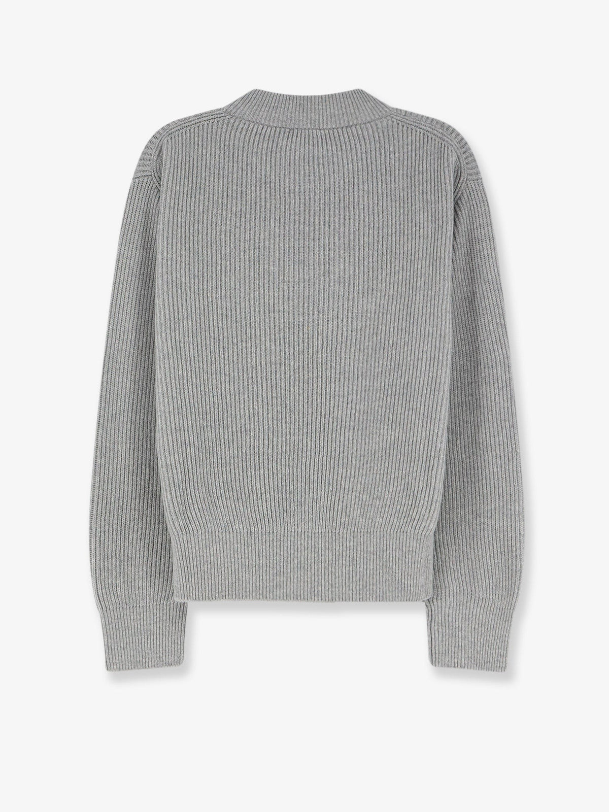 Dior Women's Ribbed Wool and Cashmere Blend Sweater Grey, view 2