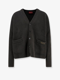 Gucci Men's Ribbed Wool and Cashmere Cardigan Green