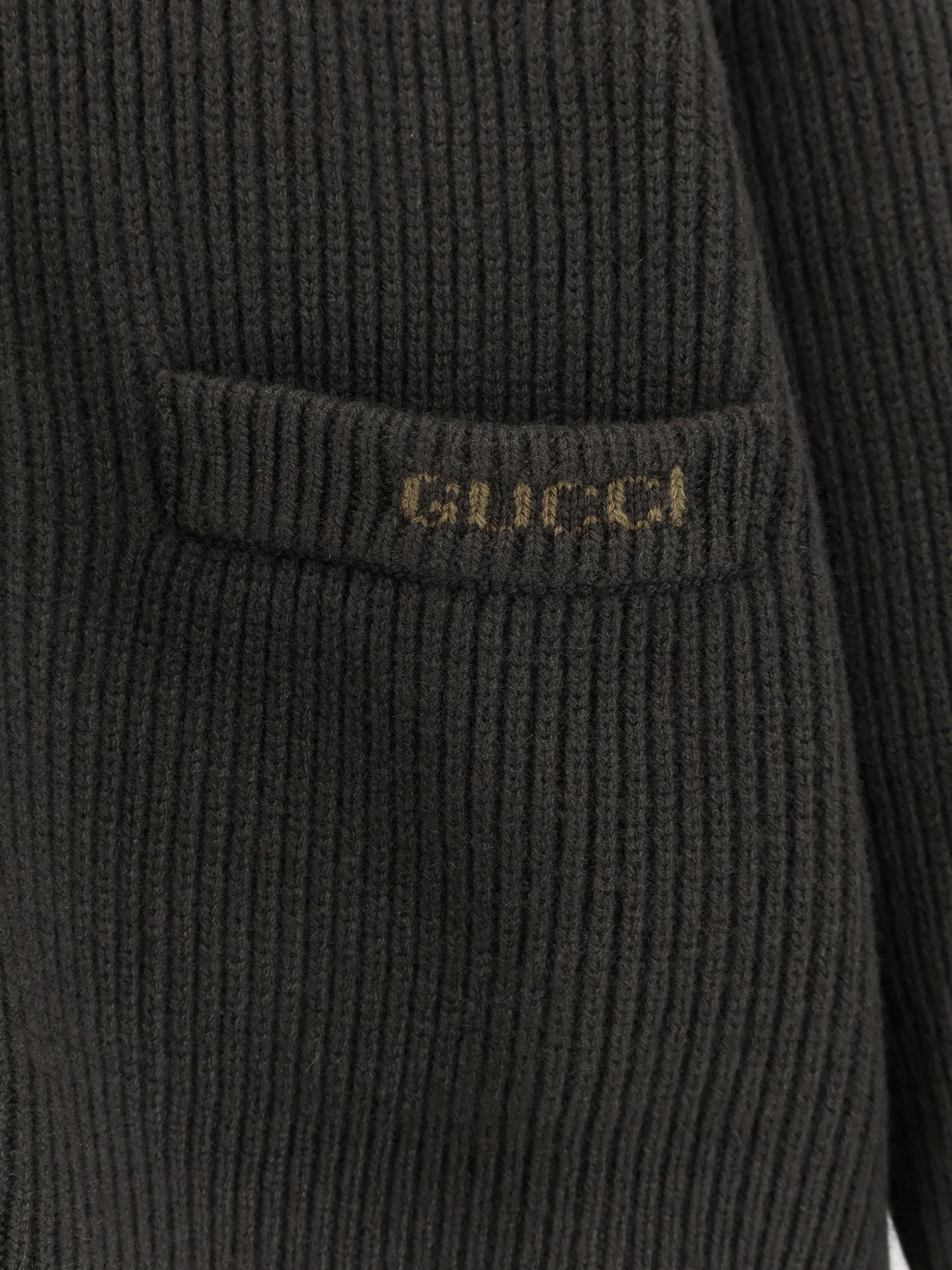 Gucci Men's Ribbed Wool and Cashmere Cardigan Green