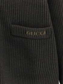 Gucci Men's Ribbed Wool and Cashmere Cardigan Green