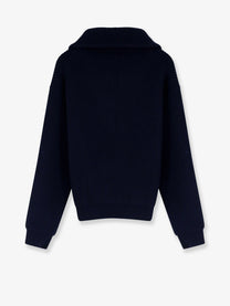 Celine Men's Ribbed Wool and Cashmere Sweater Blue
