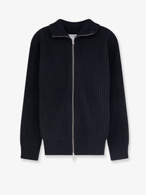 MM6 Maison Margiela Men's Ribbed Wool Blend Cardigan Black