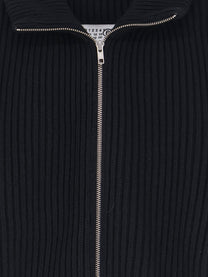 MM6 Maison Margiela Men's Ribbed Wool Blend Cardigan Black