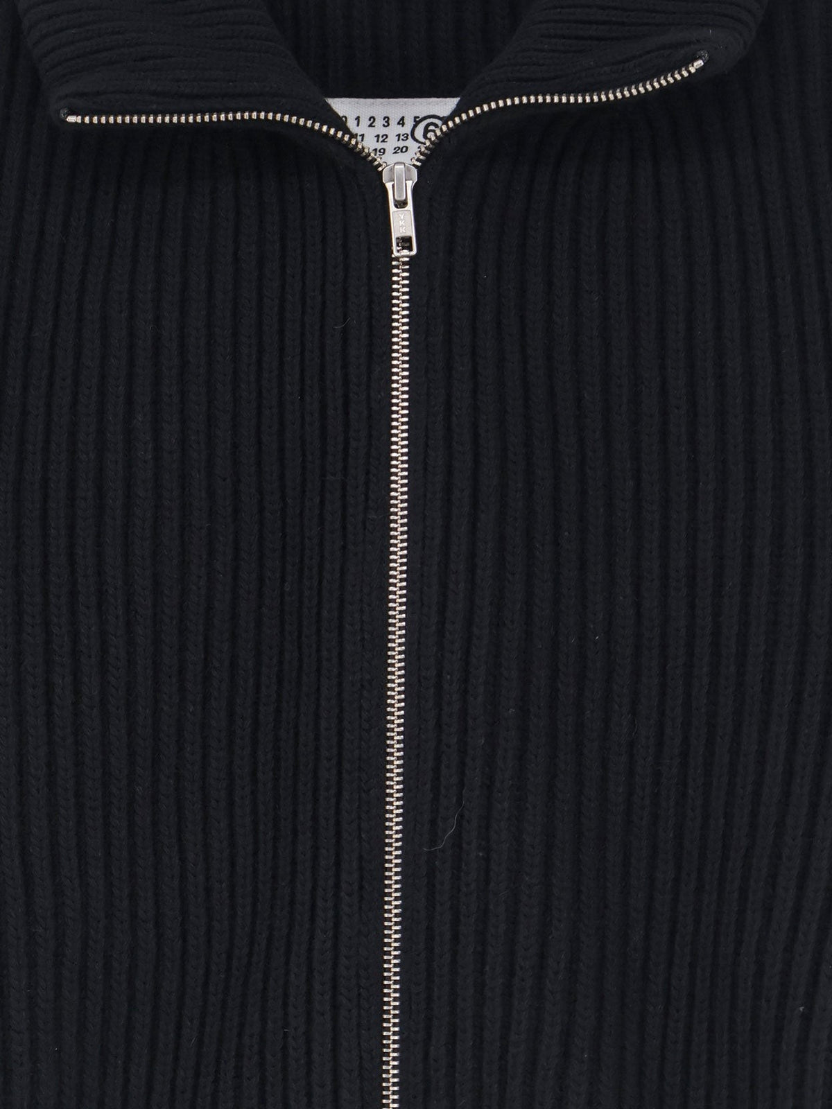MM6 Maison Margiela Men's Ribbed Wool Blend Cardigan Black