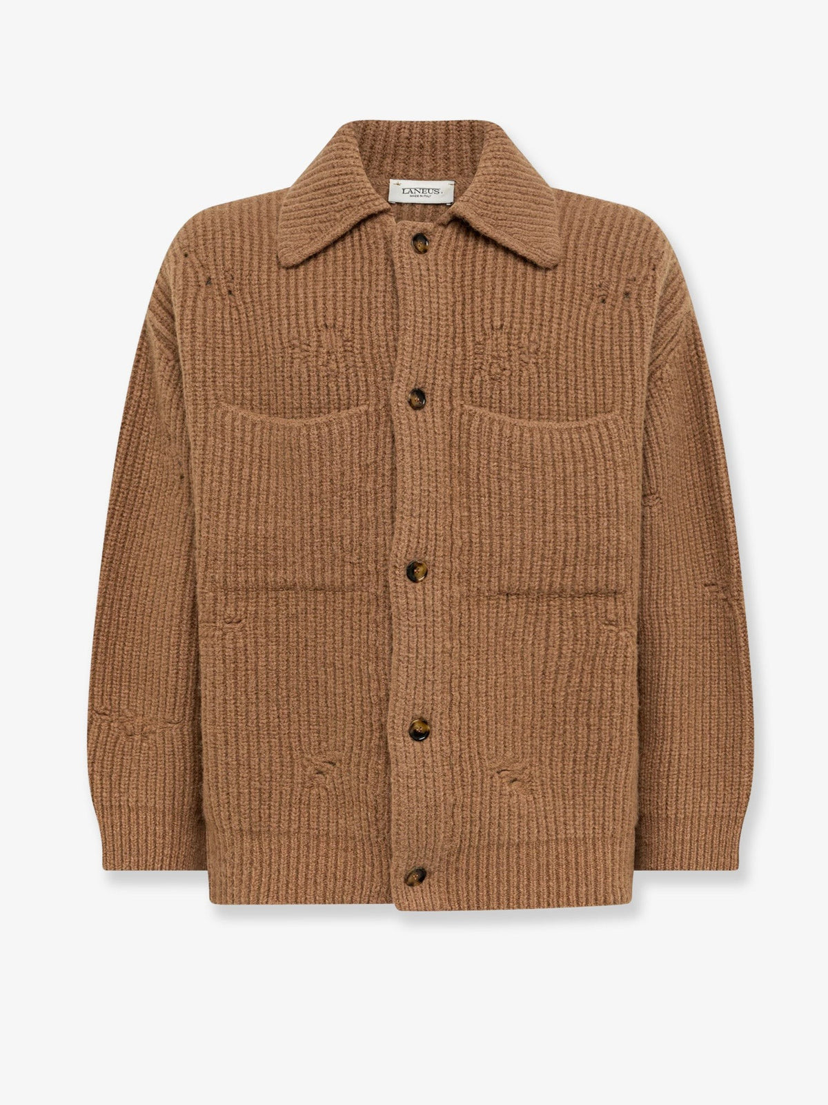 Laneus Men's Ribbed Wool Jacket Beige