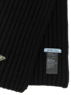 PRADA Ribbed Wool Scarf Black