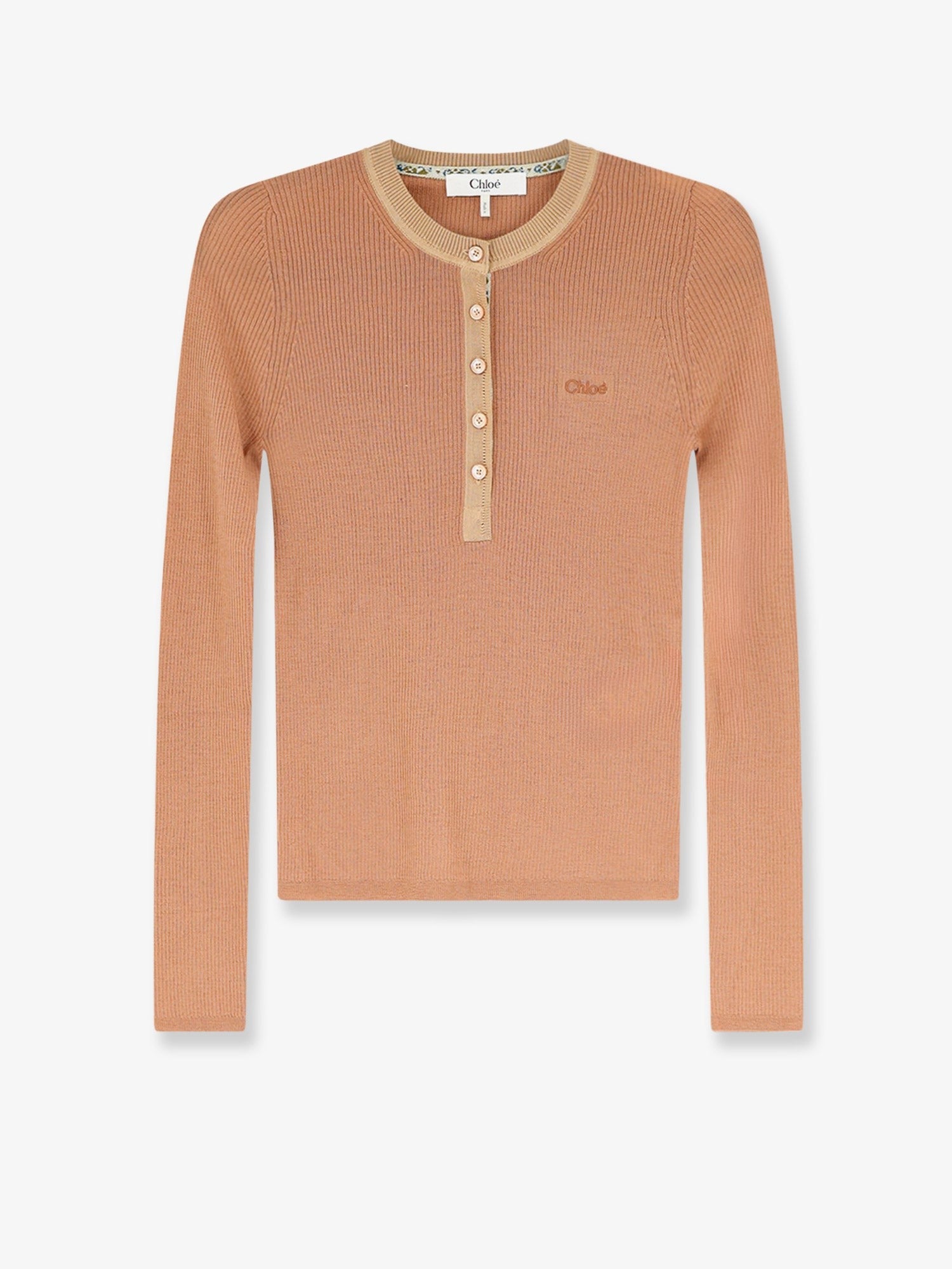 Chloé Women's Ribbed Wool Shirt Brown
