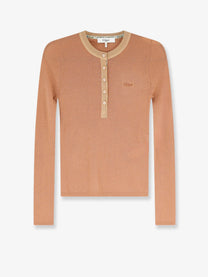 Chloé Women's Ribbed Wool Shirt Brown