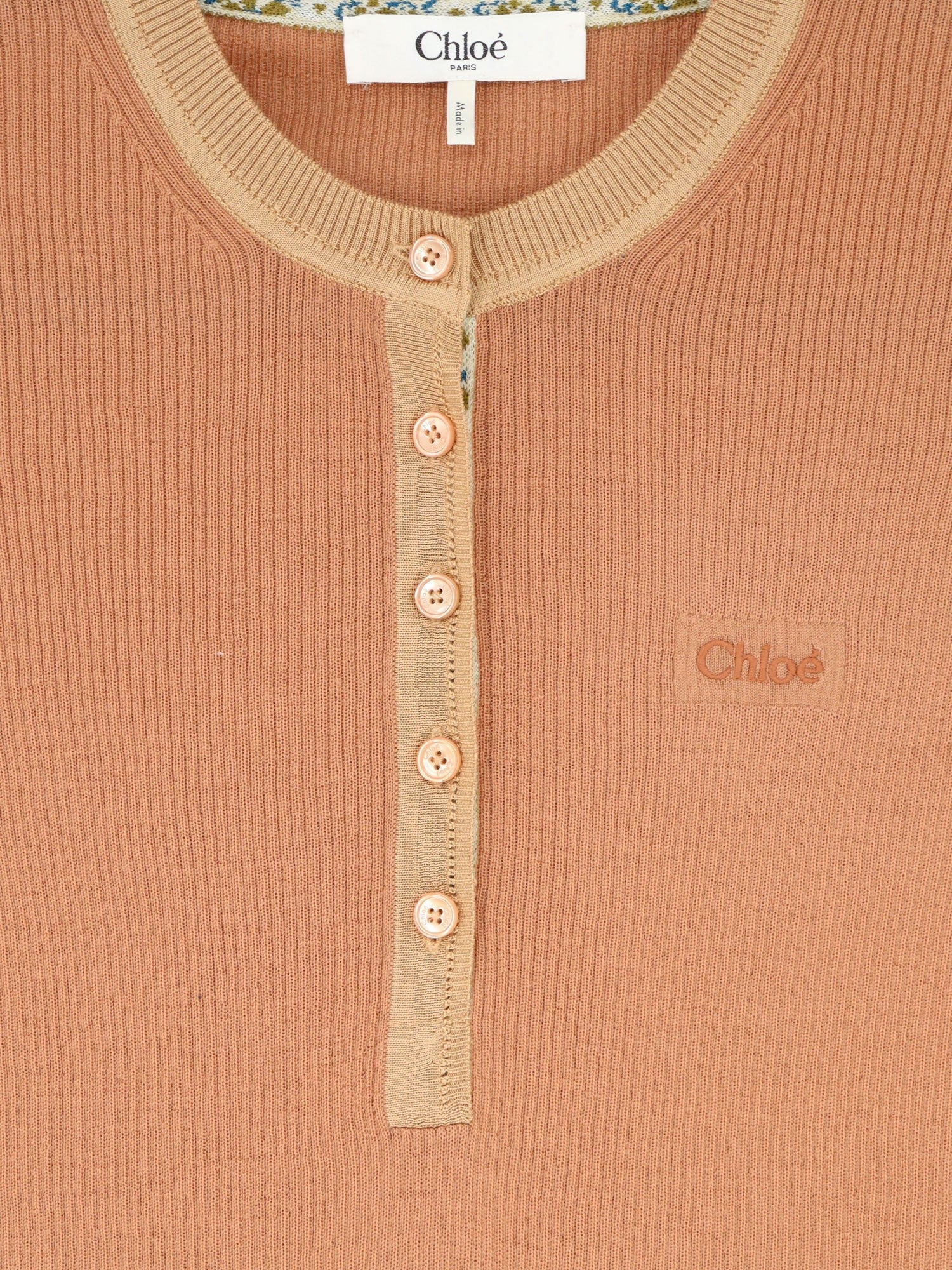 Chloé Women's Ribbed Wool Shirt Brown