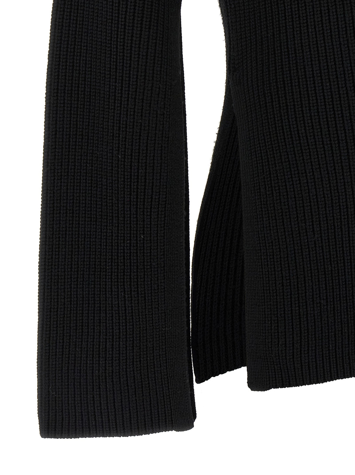 Toteme Ribbed Wool Turtleneck Sweater Black