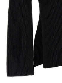 Toteme Ribbed Wool Turtleneck Sweater Black