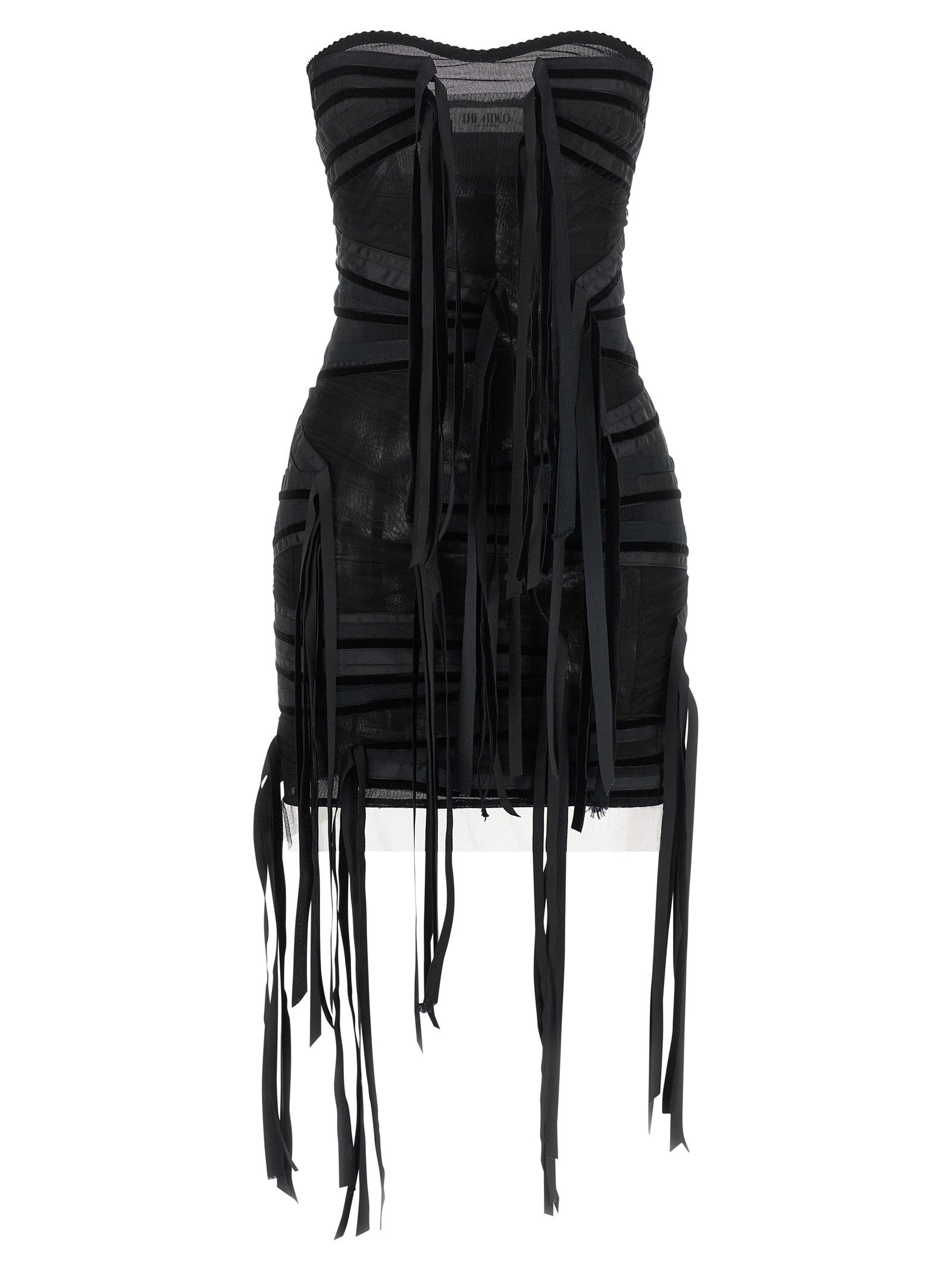 The Attico Ribbon Dress Black