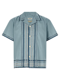 Bode Ribbon Plaid Shirt Blue
