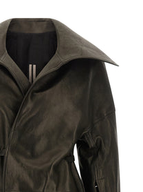 RICK OWENS - RICK OWENS - ’Dracucollar Belted’ coat - Women’s Outerwear