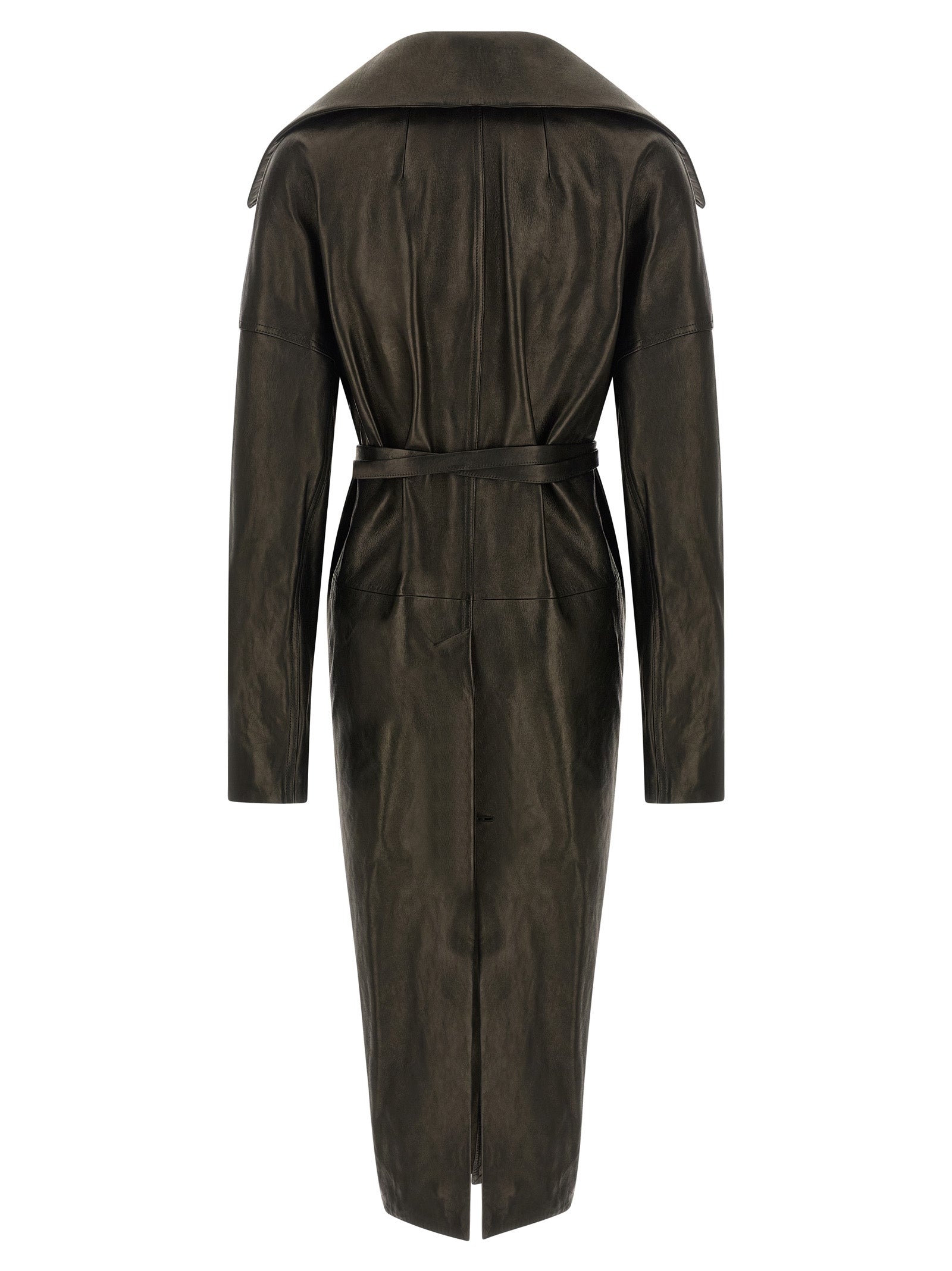 RICK OWENS - RICK OWENS - ’Dracucollar Belted’ coat - Women’s Outerwear