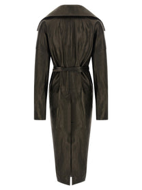 RICK OWENS - RICK OWENS - ’Dracucollar Belted’ coat - Women’s Outerwear