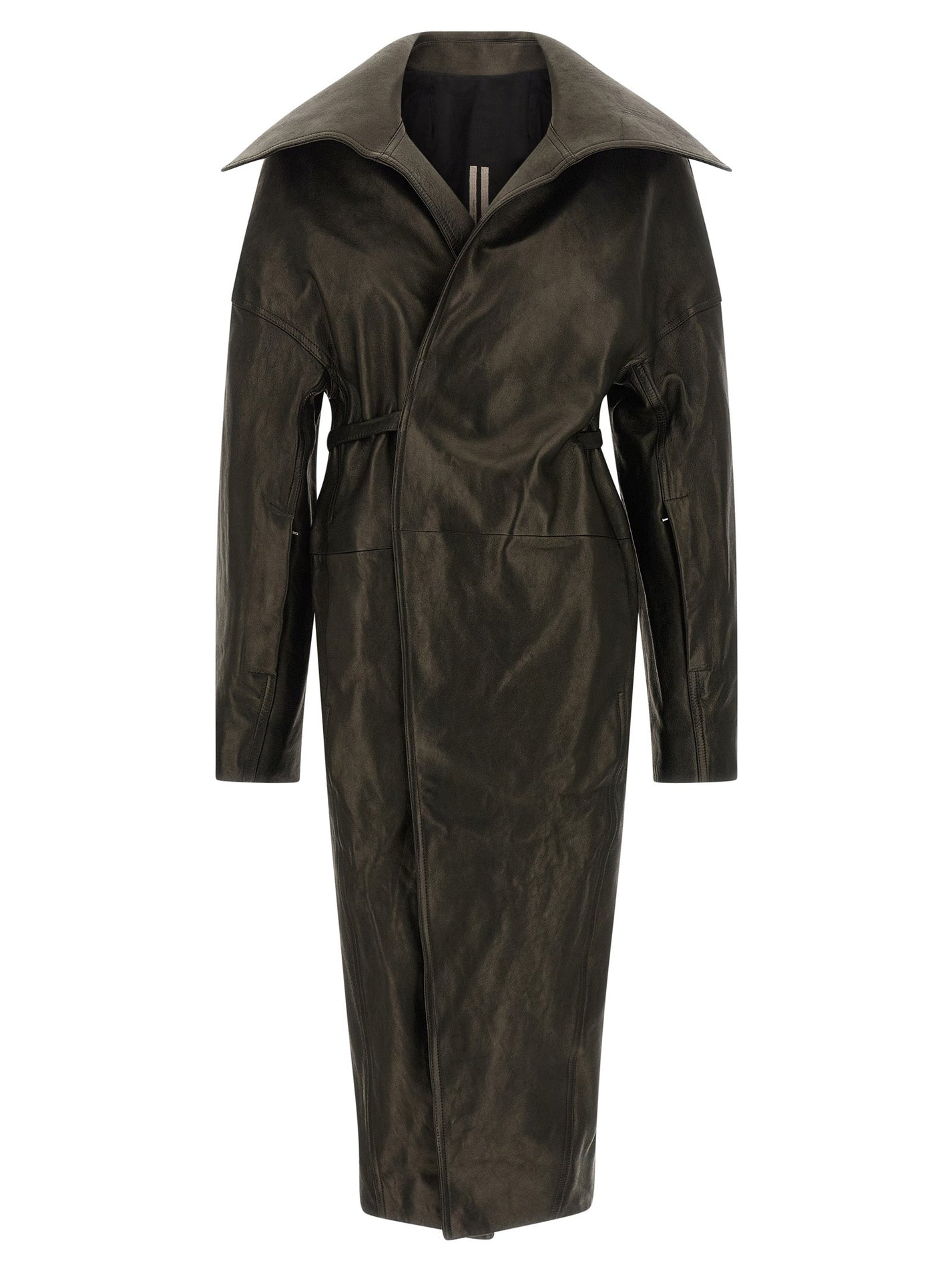 RICK OWENS - RICK OWENS - ’Dracucollar Belted’ coat - Women’s Outerwear