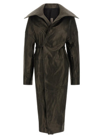 RICK OWENS - RICK OWENS - ’Dracucollar Belted’ coat - Women’s Outerwear