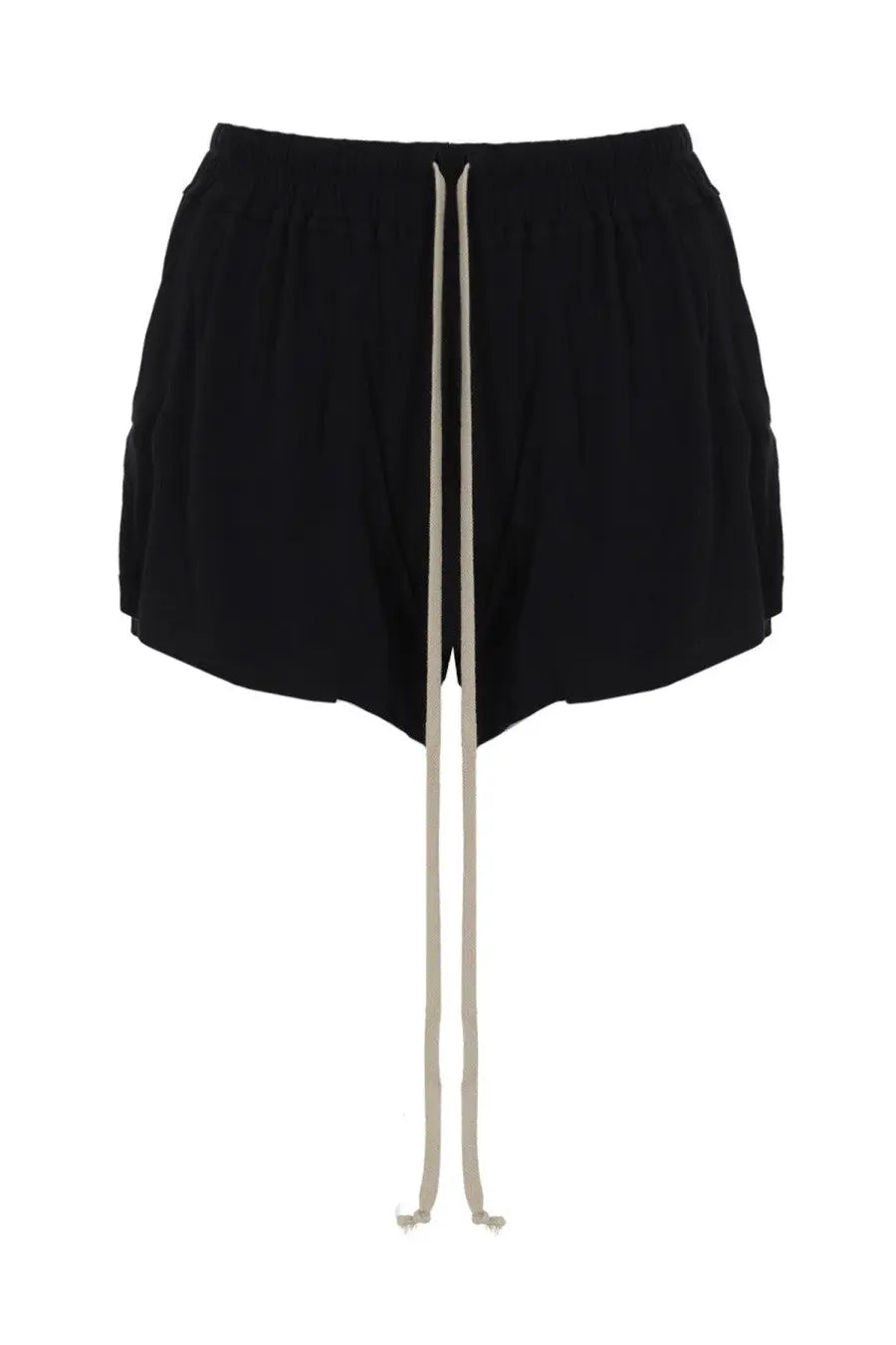 Rick Owens Lilies women’s black elasticated boxers shorts with drawstring waist and side pockets