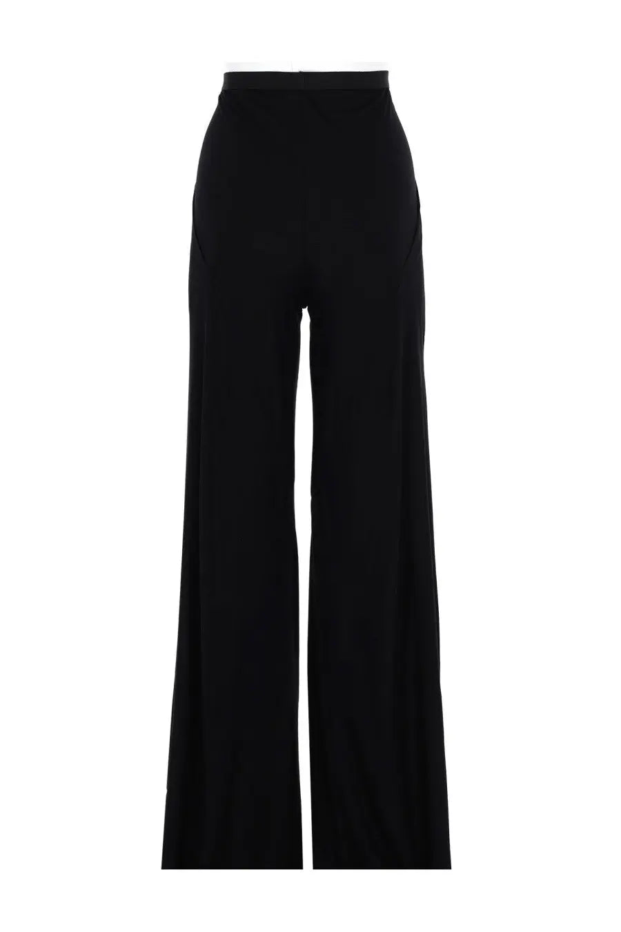Rick Owens Lilies women’s black high-waisted wide-leg trousers with a sleek tailored fit in bias fabric