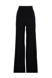 Rick Owens Lilies women’s black high-waisted wide-leg trousers with a sleek tailored fit in bias fabric