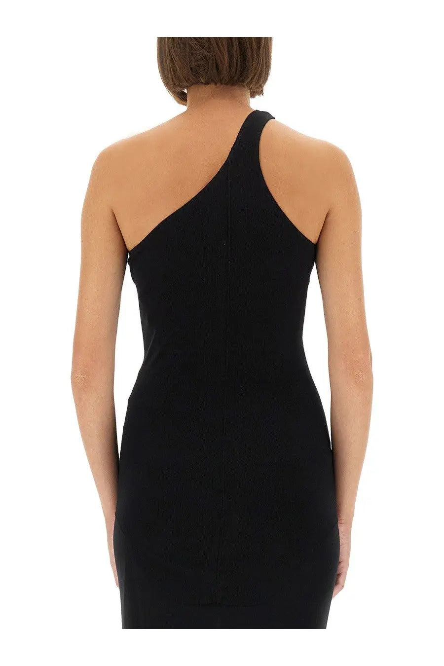Rick Owens Lilies black one piece top with sleek one shoulder design and form fitting silhouette