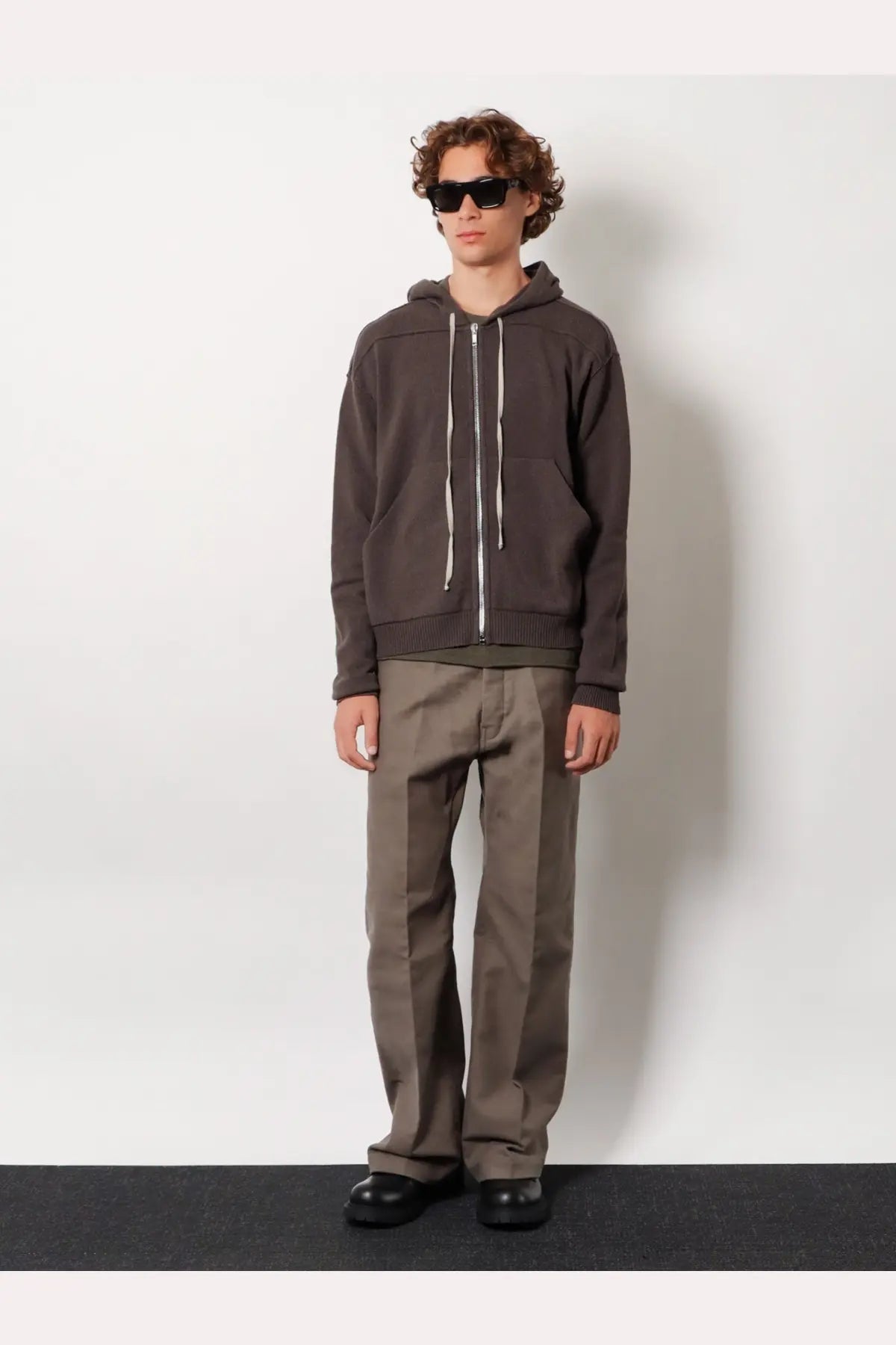 Rick Owens Men's Basic LS Viscose Blend Shirt Green, view 2