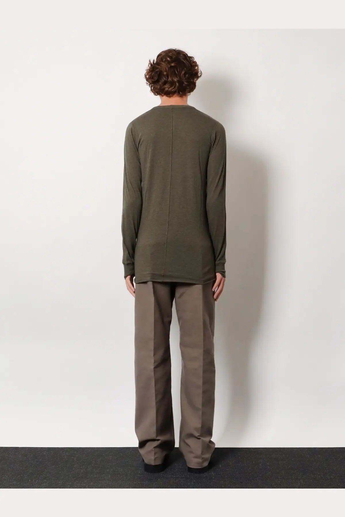 Rick Owens Men's Basic LS Viscose Blend Shirt Green, view 4