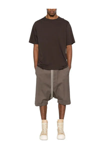 Rick Owens men’s Brad shirt brown short-sleeved t-shirt with relaxed fit and simple crew neckline