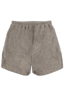 Rick Owens men’s dbl boxers shorts in gray heathered sweatshorts with an elastic waistband for casual wear