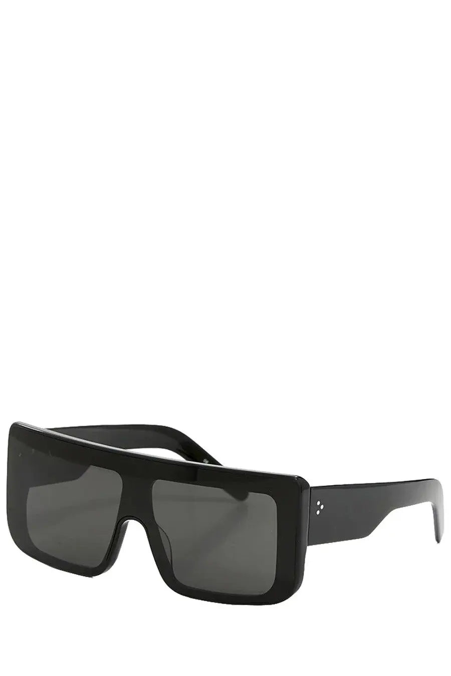 Rick owens men’s documenta sunglasses black rectangular frame with dark gray lenses and sleek modern design