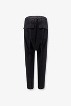 Rick Owens Men's Drawstring Long Certified Virgin Wool Trousers Black, view 4