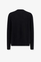 Rick Owens Men's Fisherman Round Neck Virgin Wool Sweater Black, view 4